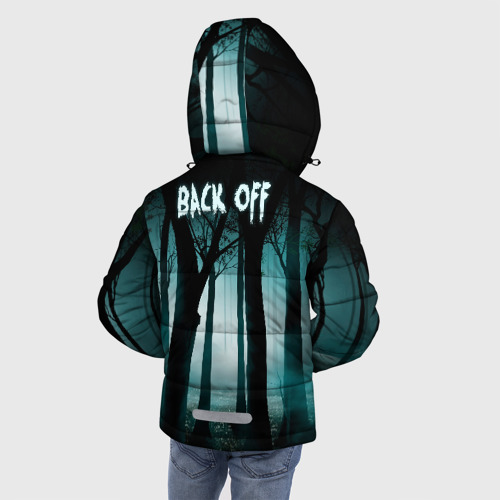 Зимняя куртка для мальчиков 3D Призрак в лесу, цвет черный - фото 4