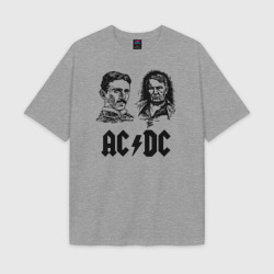 Мужская футболка Oversize хлопок texturе AC/DC