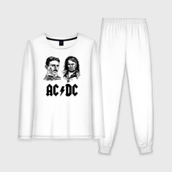 Женская пижама с лонгсливом хлопок AC/DC