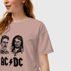 Женская футболка хлопок Oversize AC/DC - фото 2