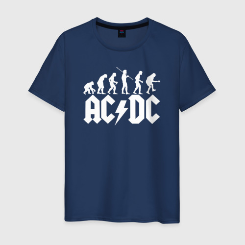 Мужская футболка хлопок AC/DC, цвет темно-синий