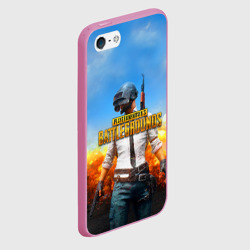 Чехол для iPhone 5/5S матовый PUBG hero ПАБГ герой в огне - фото 2