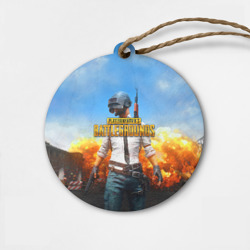 Деревянная игрушка круг PUBG hero ПАБГ герой в огне