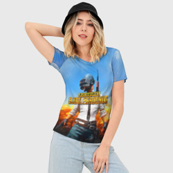 Женская футболка 3D Slim PUBG hero ПАБГ герой в огне - фото 2