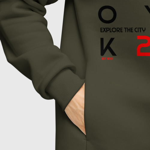 Мужское худи Oversize хлопок Хабаровск Explore, цвет хаки - фото 8