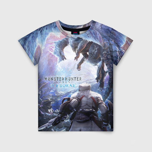Детская футболка с принтом Monster Hunter: World Iceborn, вид спереди №1