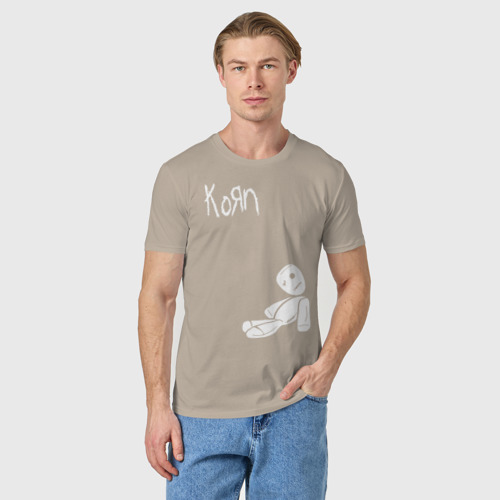 Мужская футболка хлопок Korn, цвет миндальный - фото 3