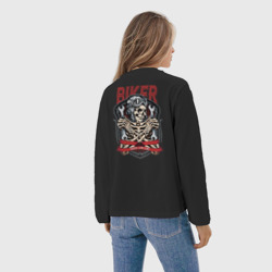 Женский лонгслив oversize хлопок Cool biker Skull - фото 2