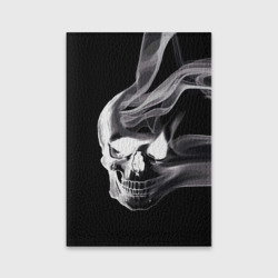 Обложка для паспорта матовая кожа Wind - smoky skull