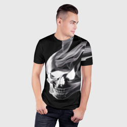 Мужская футболка 3D Slim Wind - smoky skull - фото 2
