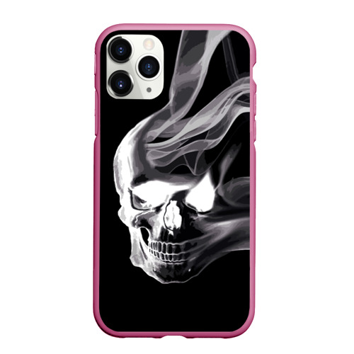 Чехол для iPhone 11 Pro Max матовый Wind - smoky skull, цвет малиновый