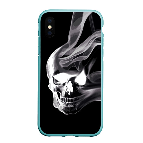 Чехол для iPhone XS Max матовый Wind - smoky skull, цвет мятный