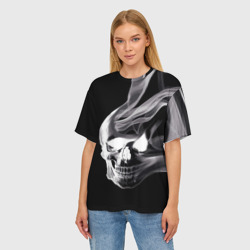 Женская футболка oversize 3D Wind - smoky skull - фото 2