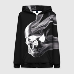 Женская толстовка 3D на молнии Wind - smoky skull