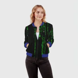 Женский бомбер 3D Матрица кода - фото 2