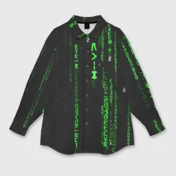 Женская рубашка oversize 3D Матрица кода
