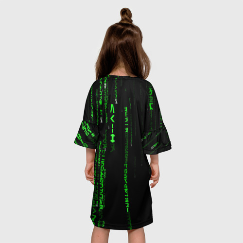 Детское платье 3D Матрица кода, цвет 3D печать - фото 5