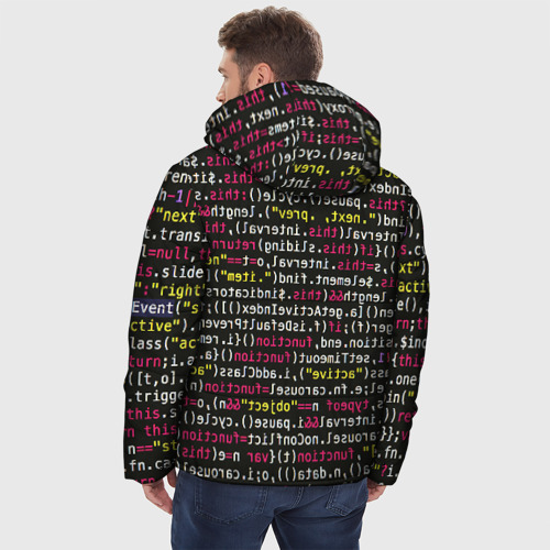 Мужская зимняя куртка 3D Цифры кода, цвет черный - фото 4