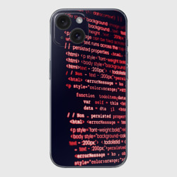 Чехол для iPhone 15 силиконовый с защитой камеры HTML&PHP