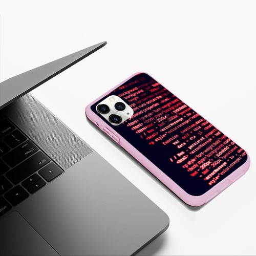Чехол для iPhone 11 Pro Max матовый HTML&PHP, цвет розовый - фото 5