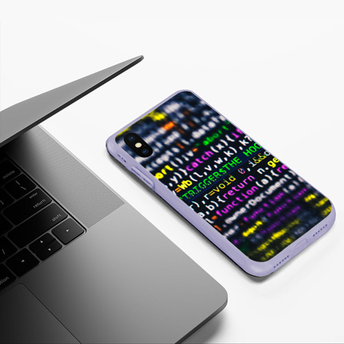 Чехол для iPhone XS Max матовый Программирование, цвет светло-сиреневый - фото 5