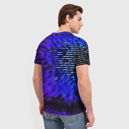 Мужская футболка 3D Неоновый код, цвет 3D печать - фото 4