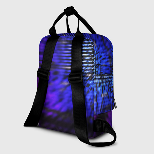 Женский рюкзак 3D с принтом НЕОНОВЫЙ КОД, вид сзади #1