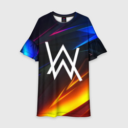 Детское платье 3D Alan Walker stripes