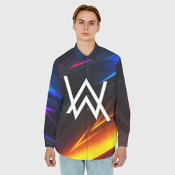 Мужская рубашка oversize 3D Alan Walker stripes - фото 2