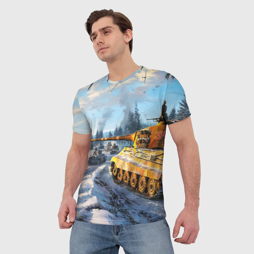 Мужская футболка 3D Советский танк, цвет 3D печать - фото 3