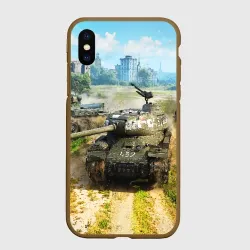 Чехол для iPhone XS Max матовый Танки