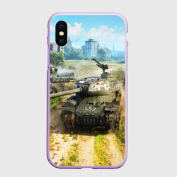 Чехол для iPhone XS Max матовый Танки