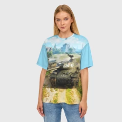Женская футболка oversize 3D Танки - фото 2