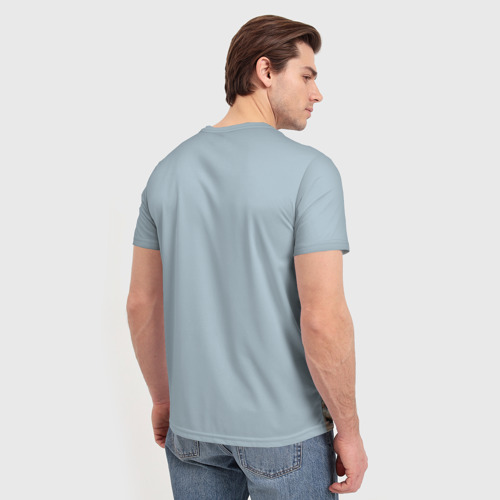 Мужская футболка 3D с принтом ТАНК, вид сзади #2