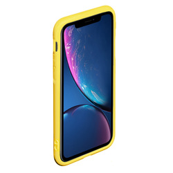 Чехол для iPhone XR матовый с принтом Милый единорог для любого человека, вид спереди №2. Цвет основы: желтый