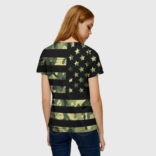 Женская футболка 3D American Flag Camo - фото 4