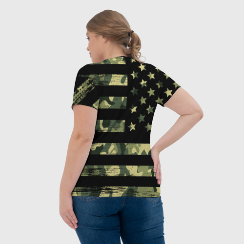 Женская футболка 3D American Flag Camo, цвет 3D печать - фото 7