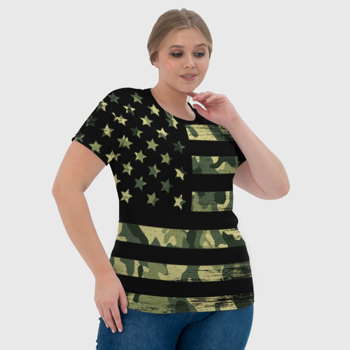 Женская футболка 3D American Flag Camo, цвет 3D печать - фото 6