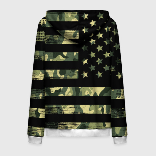 Мужская толстовка 3D на молнии American Flag Camo, цвет белый - фото 2