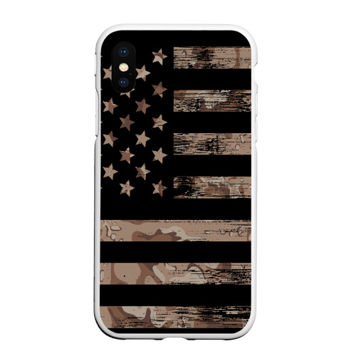 Чехол для iPhone XS Max матовый American Flag Camo