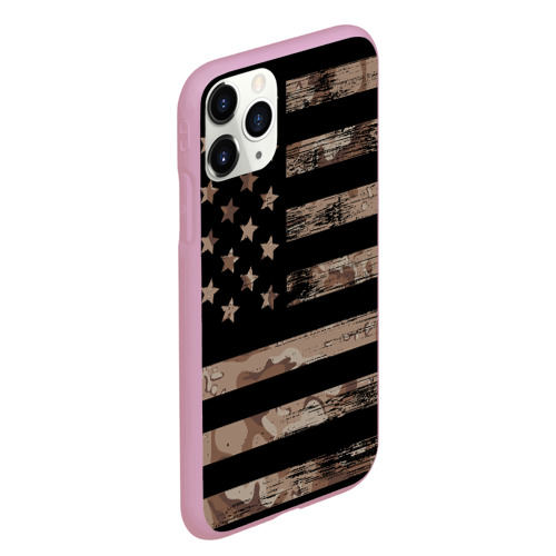Чехол для iPhone 11 Pro Max матовый American Flag Camo, цвет розовый - фото 3