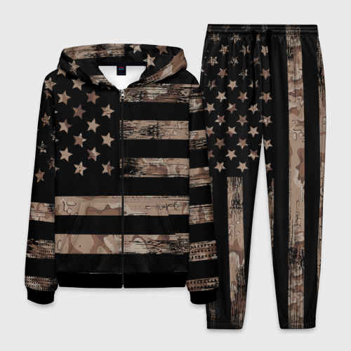 Мужской костюм 3D American Flag Camo, цвет черный