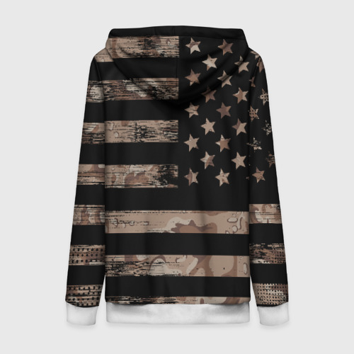 Женская толстовка 3D на молнии American Flag Camo, цвет белый - фото 2