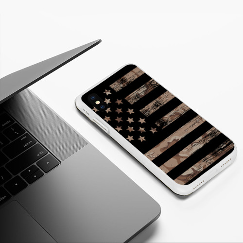 Чехол для iPhone XS Max матовый American Flag Camo - фото 5