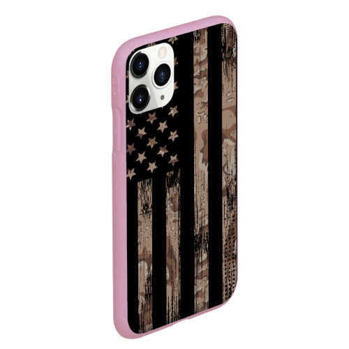 Чехол для iPhone 11 Pro Max матовый American Flag Camo, цвет розовый - фото 3