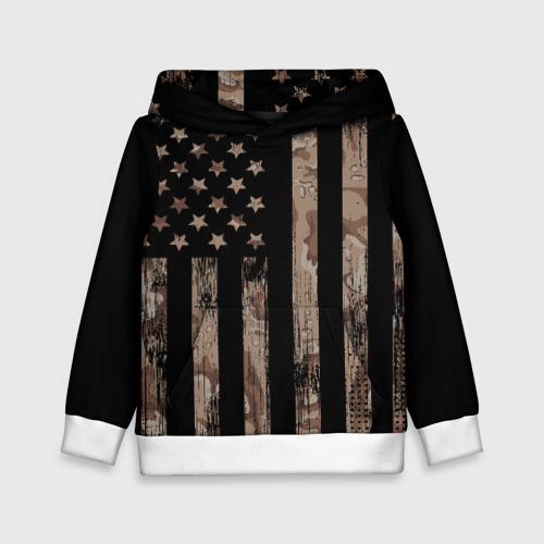 Детская толстовка 3D American Flag Camo, цвет белый