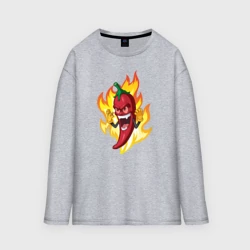 Женский лонгслив oversize хлопок Перец