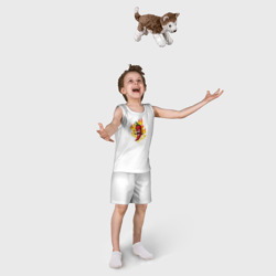 Пижама с принтом Перец для ребенка, вид на модели спереди №3. Цвет основы: белый