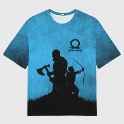 Женская футболка oversize 3D God of War