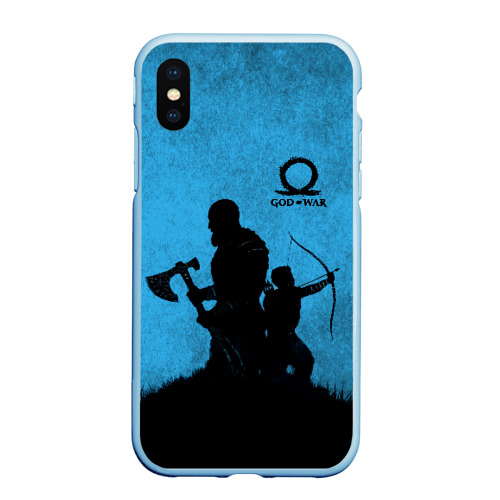 Чехол для iPhone XS Max матовый God of War, цвет голубой